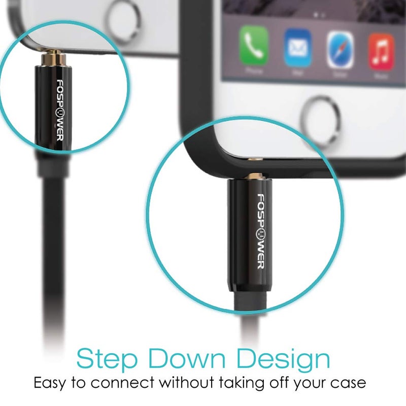 FosPower Audio Cable 1FT (2 Pack), Stereo Audio 3.5mm Auxiliary Short Cord Male to Male Aux Cable for Car, Apple iPhone, iPod, iPad, Samsung Galaxy, HTC, LG, Google Pixel, Tablet & More - Image 5